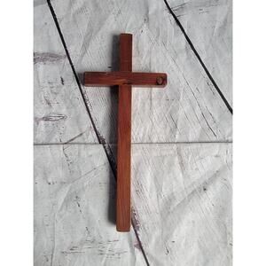 8 Inch 2 Tone Wood Cross, Wooden Crucifix